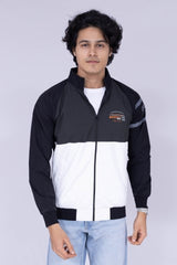 Black Olive & White colour block jacket