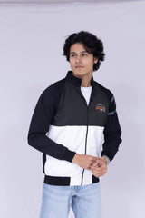 Black Olive & White colour block jacket