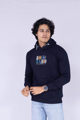 Rock Radio Typography Navy hoodie