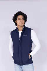 Two side solid reversible sleeveless puffer jacket