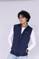 Two side solid reversible sleeveless puffer jacket