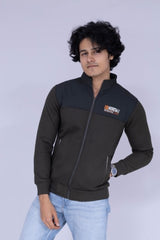 Retro style typography colour block jacket