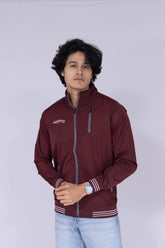 Maroon wind cheater jacket