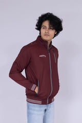 Maroon wind cheater jacket