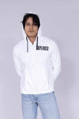 Explorer white printed jacket