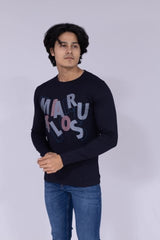 Black full sleeve bold print full sleeve T-Shirt