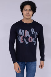 Black full sleeve bold print full sleeve T-Shirt