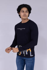 Immortal typography black round neck T-shirt