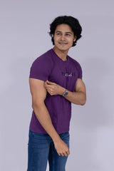 Positive attitude purple T-shirt