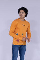 Mustard Round neck Paris & Millan T-shirt