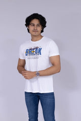 Break rules white T shirt