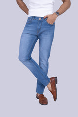 Medium wash Blue narrow fit stretch jeans