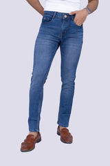 Mid washed Knit jeans Blue Narrow fit jeans