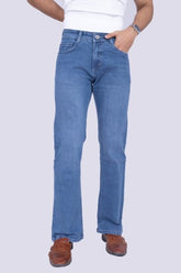 Classic mid wash blue bootcut stretchable jeans