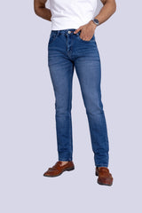 Knit Mid-Blue regular Fit Jeans