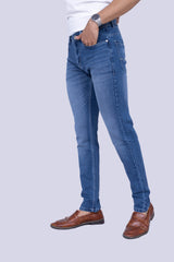 Knit Mid-Blue regular Fit Jeans