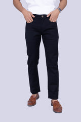 Knit Jet Black Regular fit Jeans