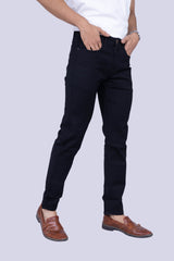 Knit Jet Black Regular fit Jeans