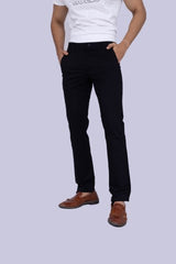 Black Regular Fit Cotton Chinos