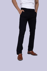 Black Regular Fit Cotton Chinos