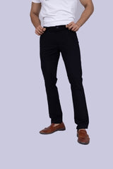 Black Regular Fit Cotton Chinos