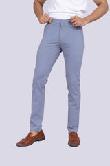 Mid Toned Grey Regular Fit Cotton Chinos