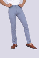 Mid Toned Grey Regular Fit Cotton Chinos