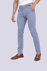 Mid Toned Grey Regular Fit Cotton Chinos