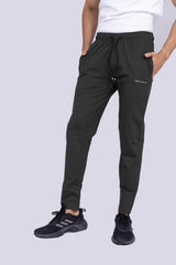 Solid olive elastic waist track pants