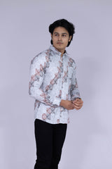 Wavy diagonals pattern shirt for men