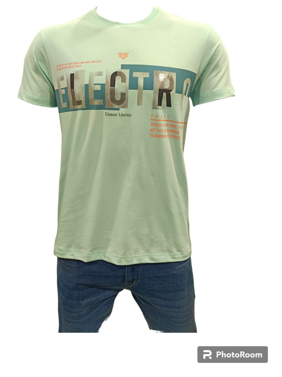 Printed Round Neck VSB-SJRN Print Aqua T shirt