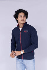 Navy Blue jacket with red zip details