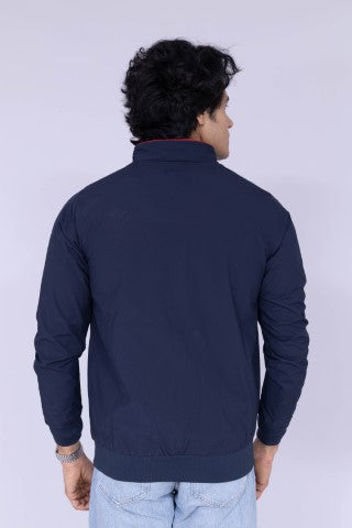 Navy Blue jacket with red zip details