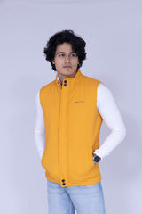 Yellow & White reversible sleeveless jacket