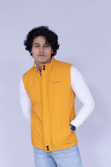 Yellow & White reversible sleeveless jacket