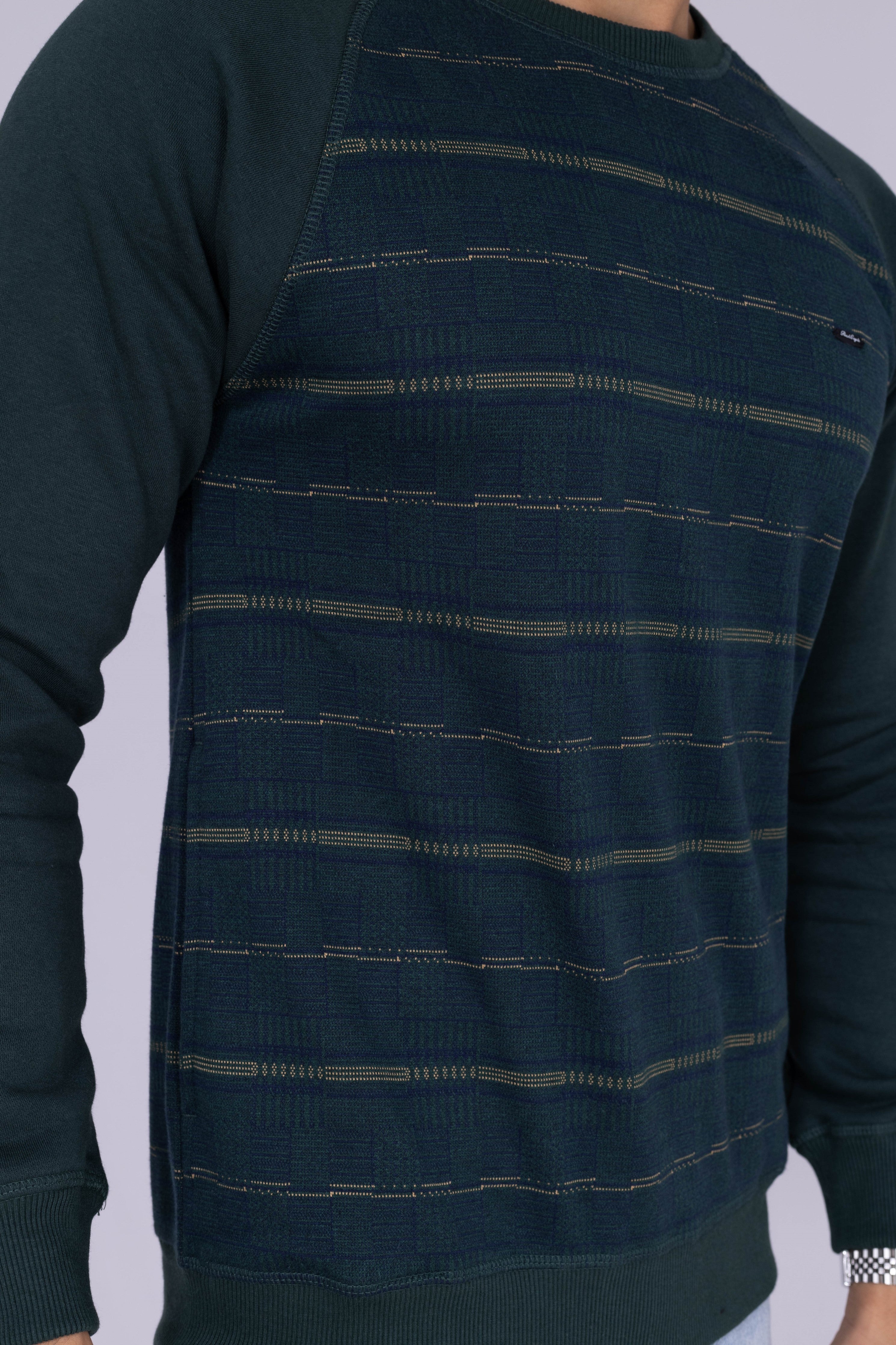 Full sleeve blue pattern t-shirt