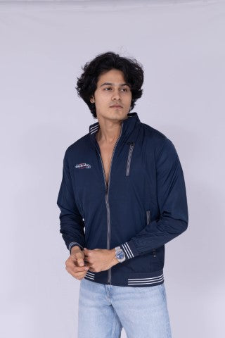 Buy Nature Casuals Black & Blue Colourblocked Windcheater Jacket - Jackets  for Men 1495776 | Myntra