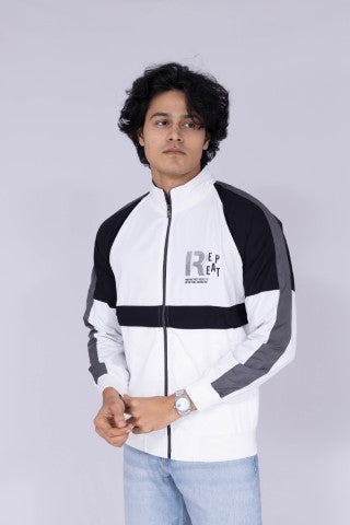 Three colour block windcheater jacket