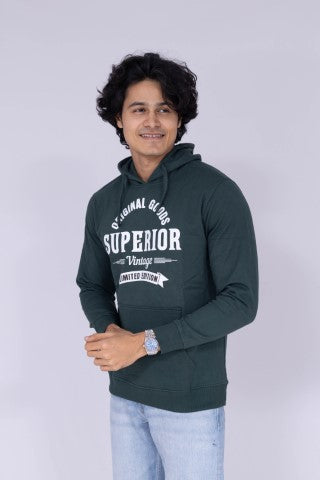 Superior typography grey hoodie sweatshirt