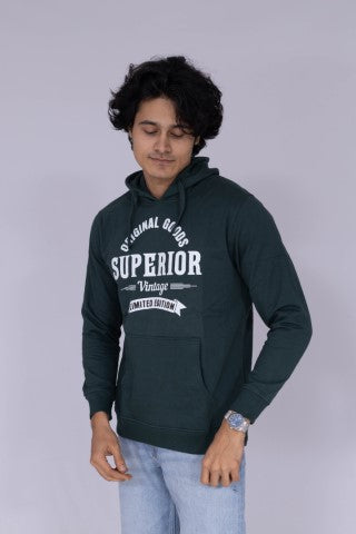 Superior typography grey hoodie sweatshirt