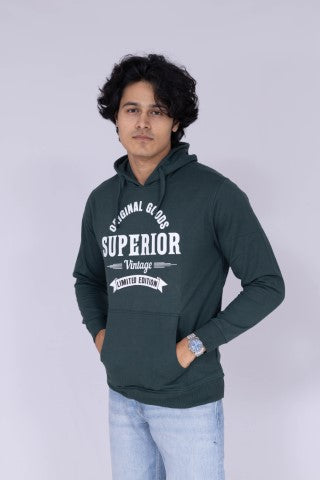 Superior typography grey hoodie sweatshirt