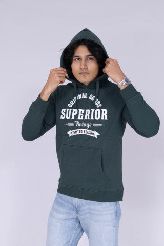 Superior typography grey hoodie sweatshirt