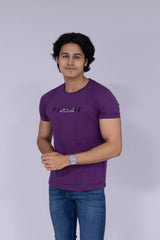 Positive attitude purple T-shirt