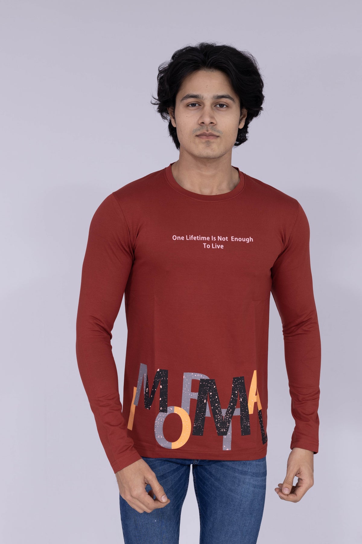Immortal typography Rusty Red round neck T-shirt
