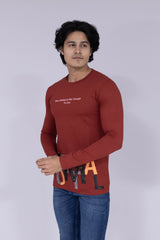 Immortal typography Rusty Red round neck T-shirt