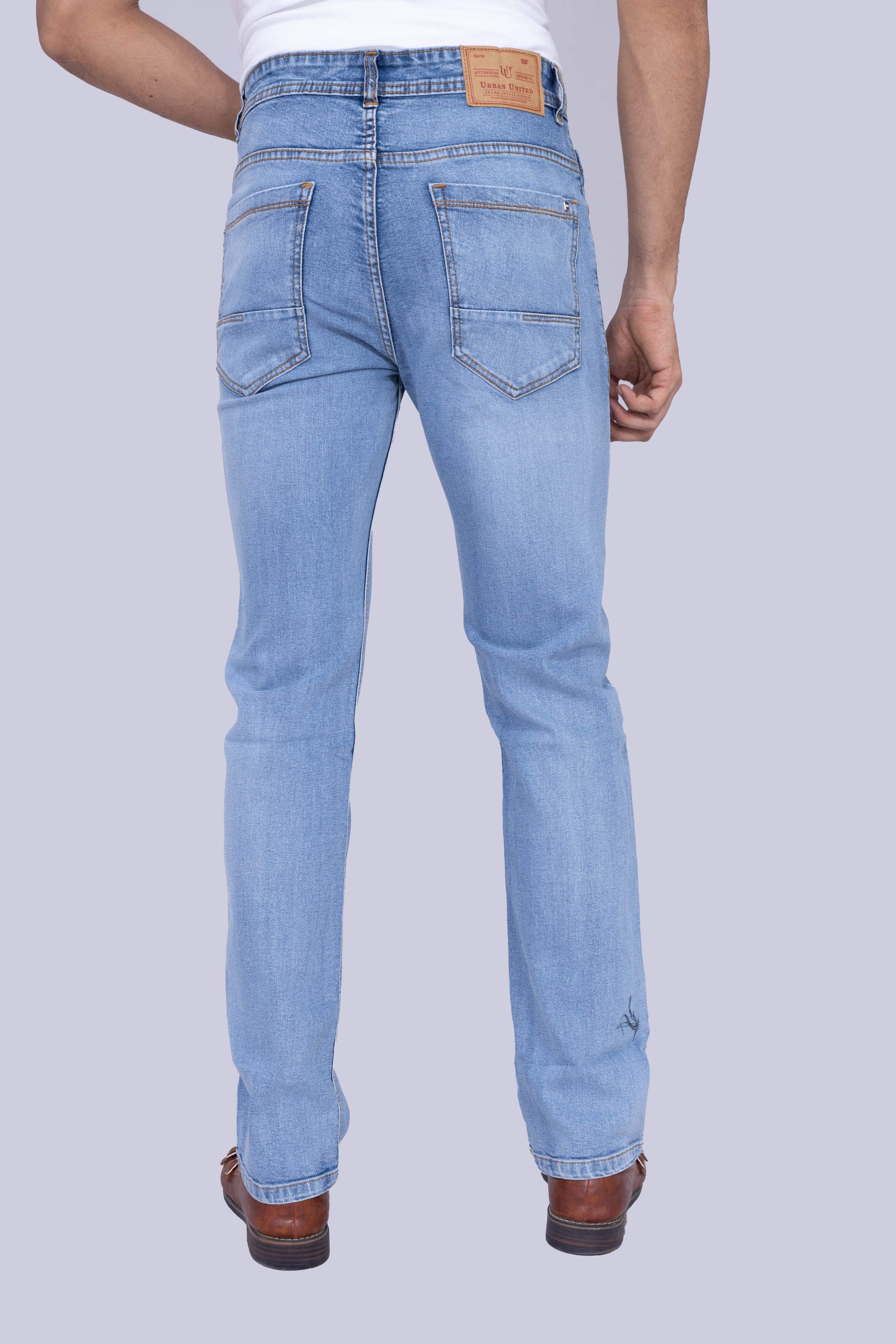 Ice Blue Straight fit classic stretch jeans