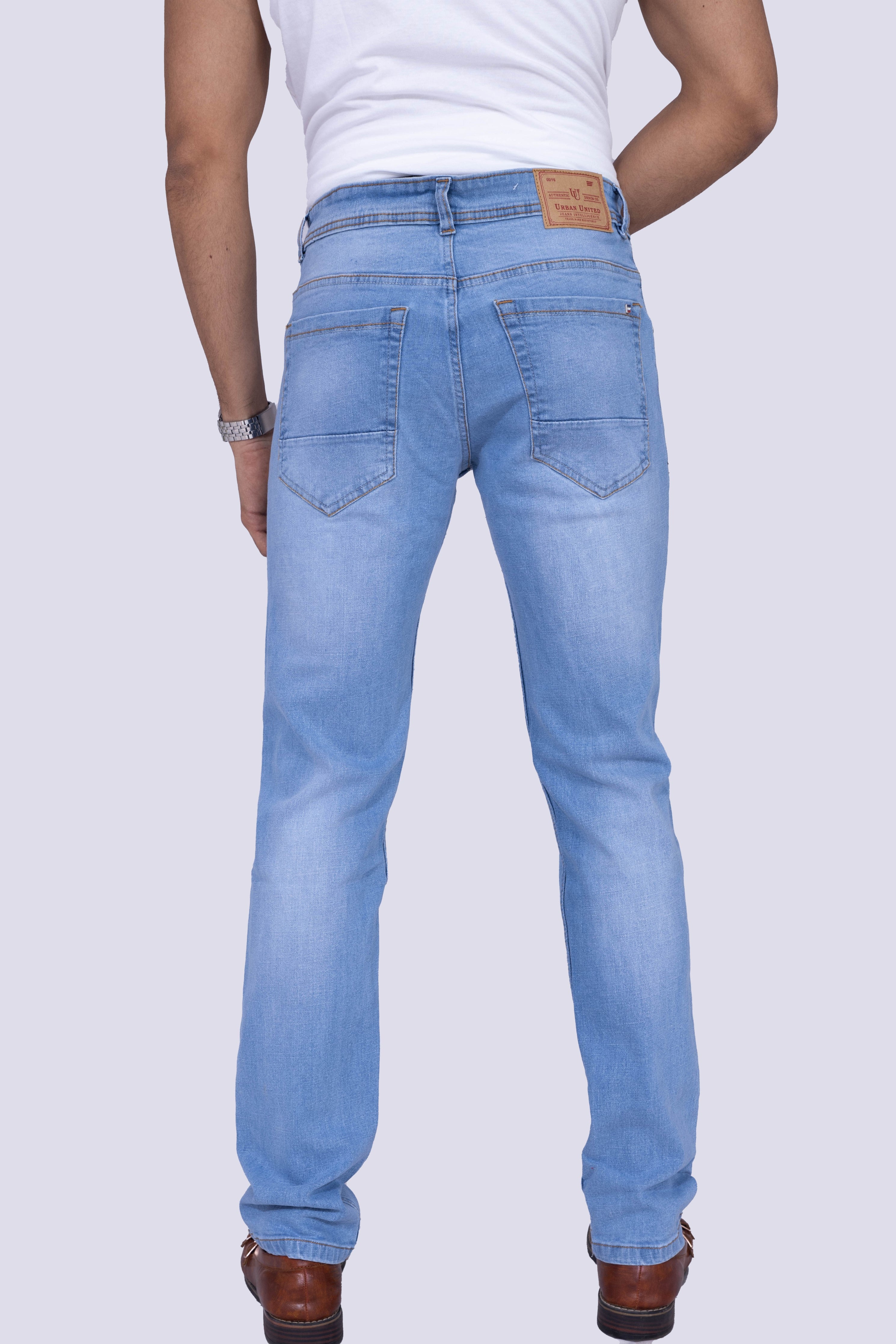 Classic Ice Blue regular fit stretchable jeans