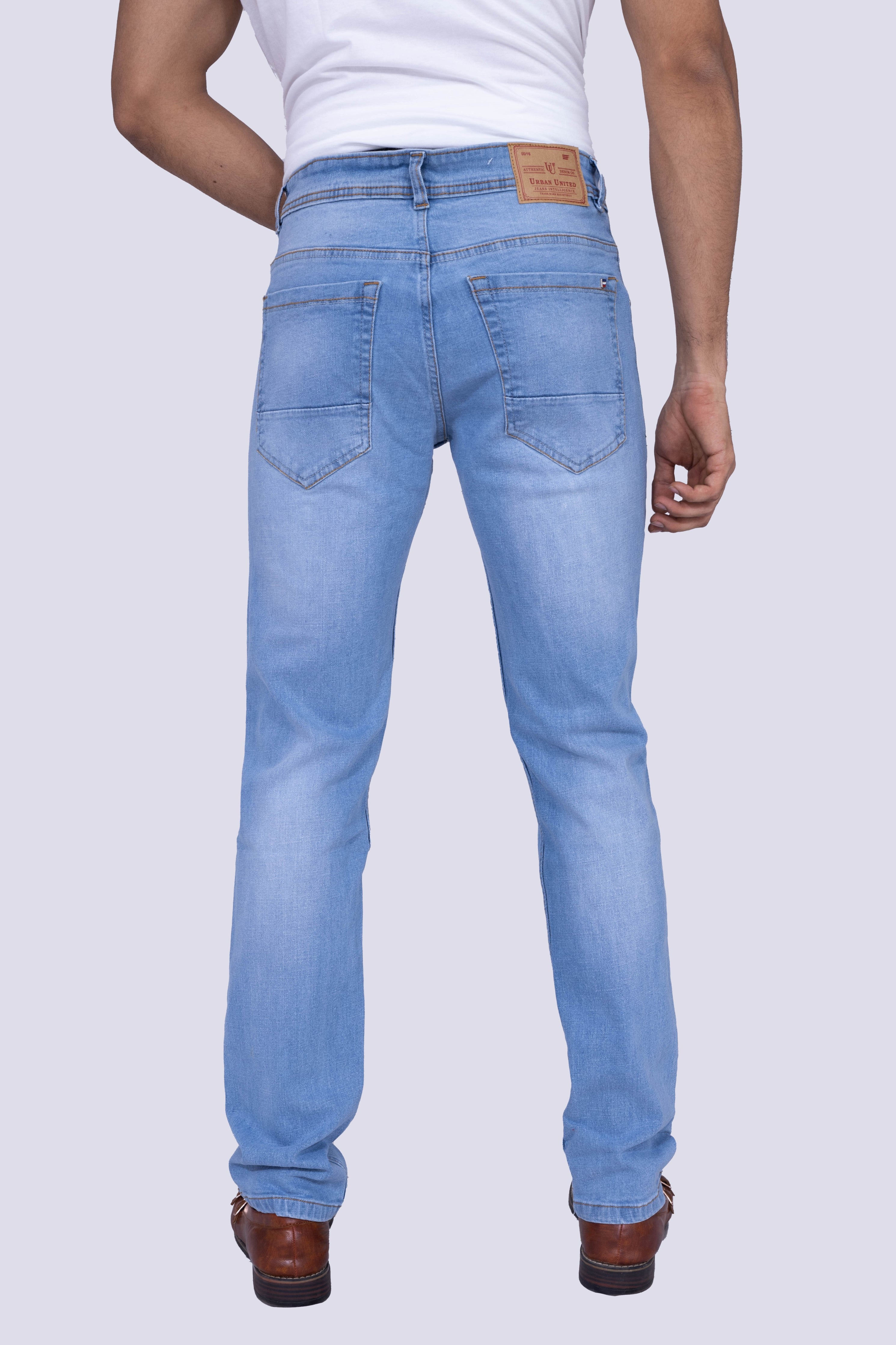 Classic Ice Blue regular fit stretchable jeans