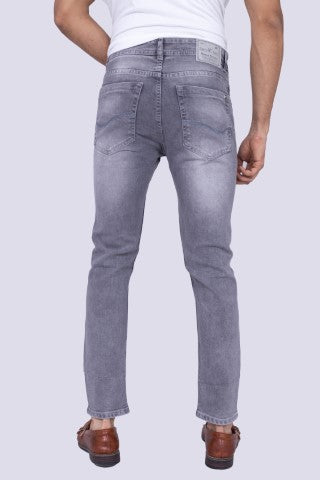 Classic light grey narrow fit stretchable jeans