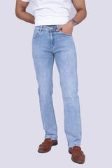 Vintage Ice Blue Straight Fit Stretchable jeans